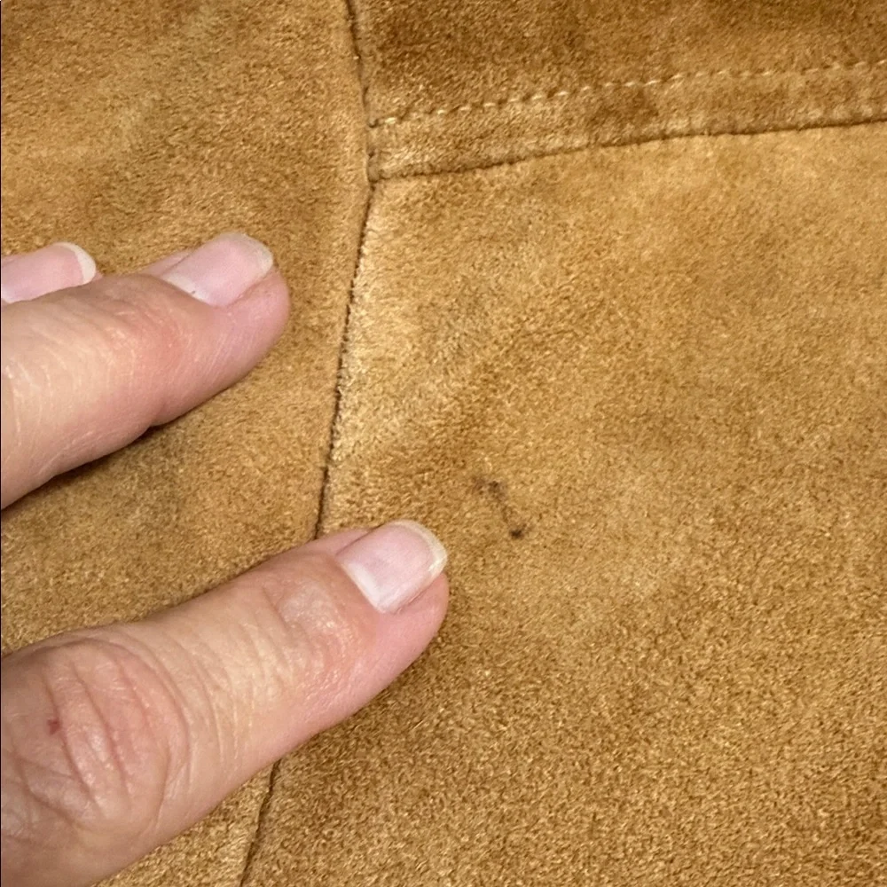 Banana Republic Men’s Distressed Brown Suede Leather Zip-Up Jacket, Size Medium.